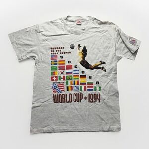 Vintage World Cup USA 94 Soccer T-Shirt Men's Large Giant USA Made America FIFA